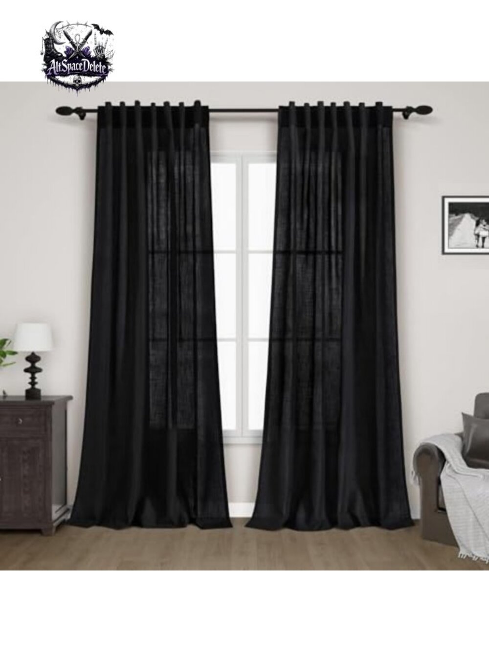 Linen Blend Curtain Panels Back Tab Light Filtering Privacy 84 Inch